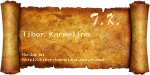 Tibor Karmelina névjegykártya